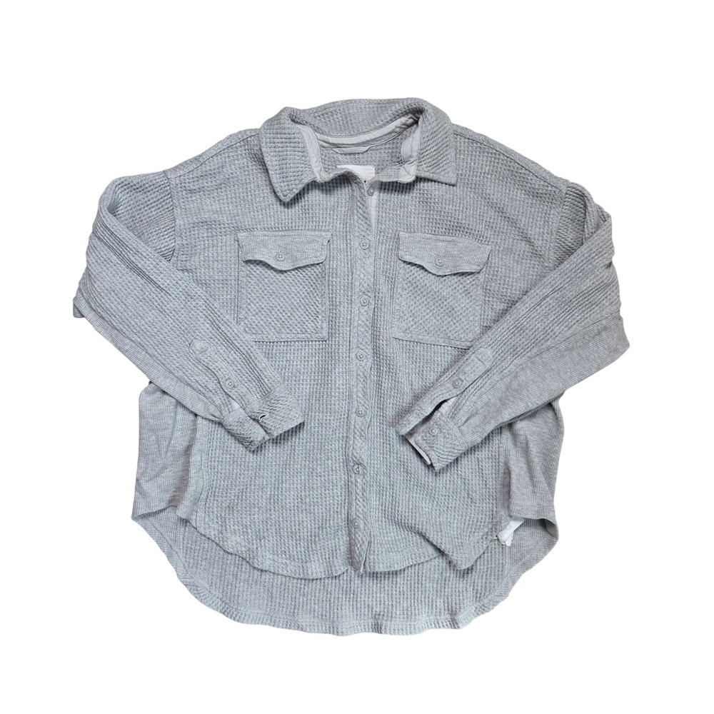 Aerie Lumberjane Waffle long sleeve oversize Shirt top XxS